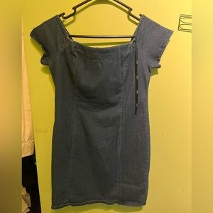 Denim stretch mini dress